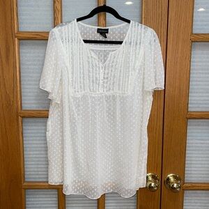 Lane Bryant 22/24 Sheer Blouse w Bead Buttons